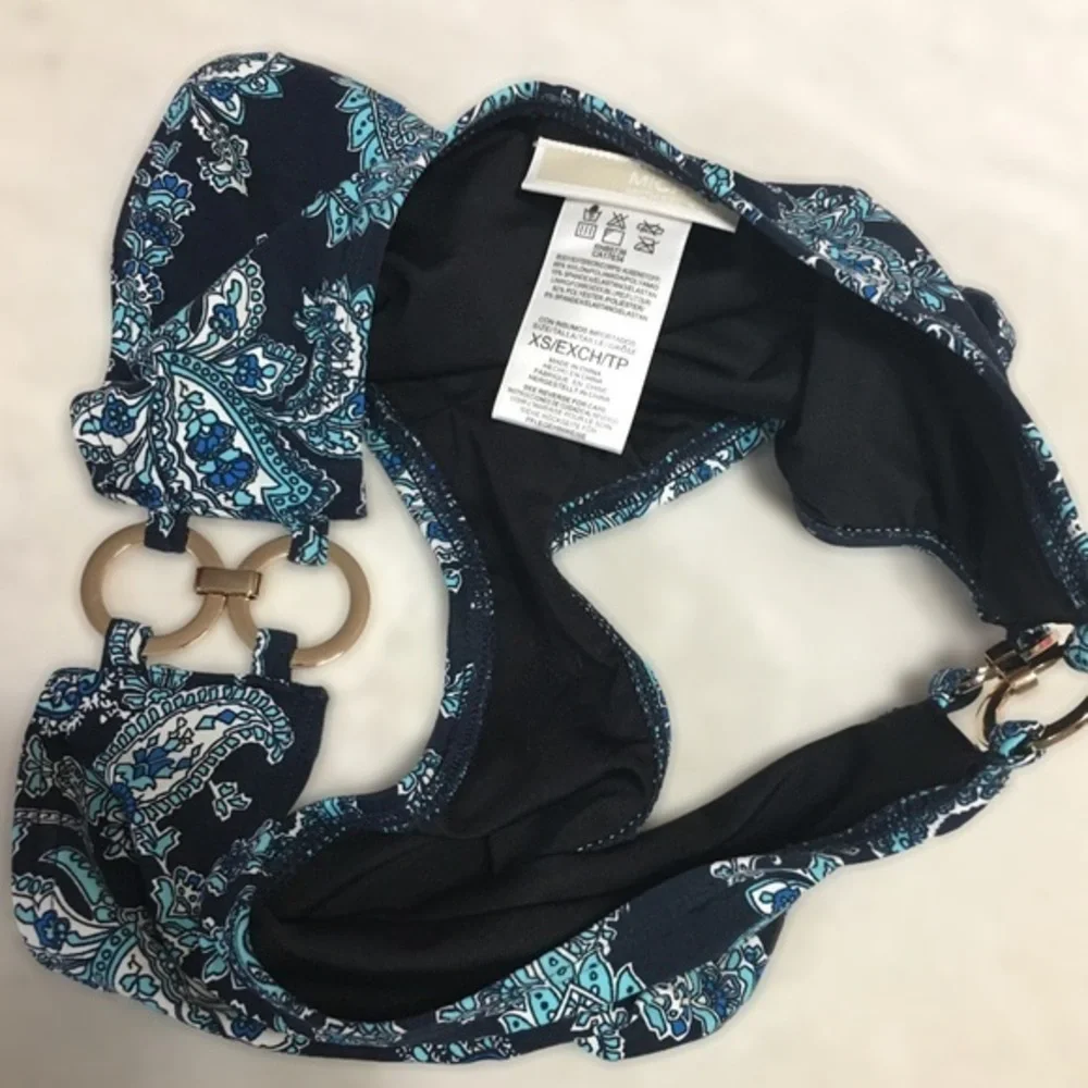 MICHAEL KORS Blue Paisley Bikini Bottom XS - Picture 10 of 14